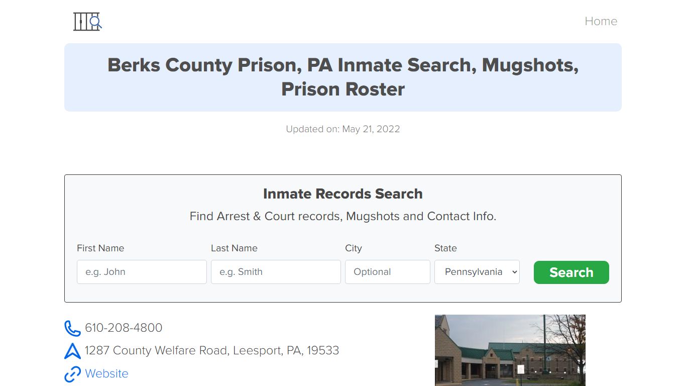 Berks County Prison, PA Inmate Search, Mugshots, Prison ...